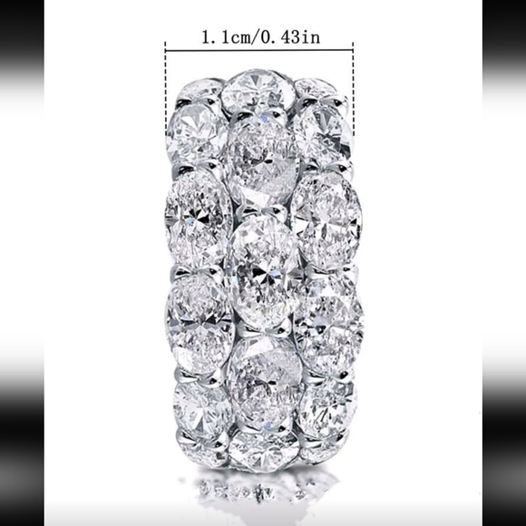 High Quality 925 Silver Wedding Bridal Promise Statement Zirconia Ring Sz 8 - Picture 6 of 6